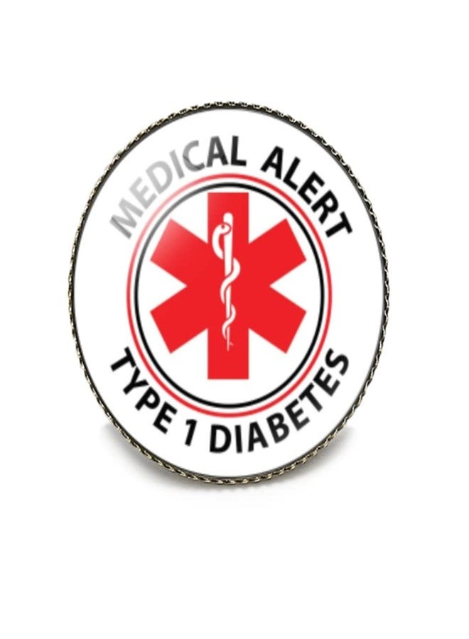 vmcoatdu Round 1 Inch Emergency Medical Technicians EMT Medical Alert Type Diabetes Pin Brooch Metal and Glass Revivalism Style Souvenir Badge Brooch for Hat Clothes Backpack (Color 4) - Image 1